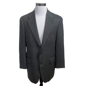 Vintage Ralph Lauren Chaps Herringbone Tweed Blazer Mens 42 Woven in Canada